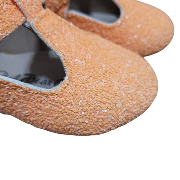 A Bear Co Toddler Size 3 Neon Orange Glitter T-Strap Flats - Picture 5 of 12